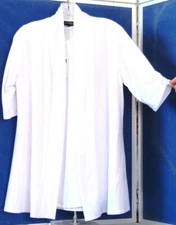 NWT White TRAVELER Fabric  2pc TOP & JACKET by ANTTHONY ORIGINAL Poly 5% Span S