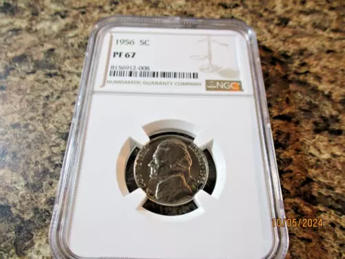 1956 JEFFERSON NICKEL PROOF NGC PF 67    008
