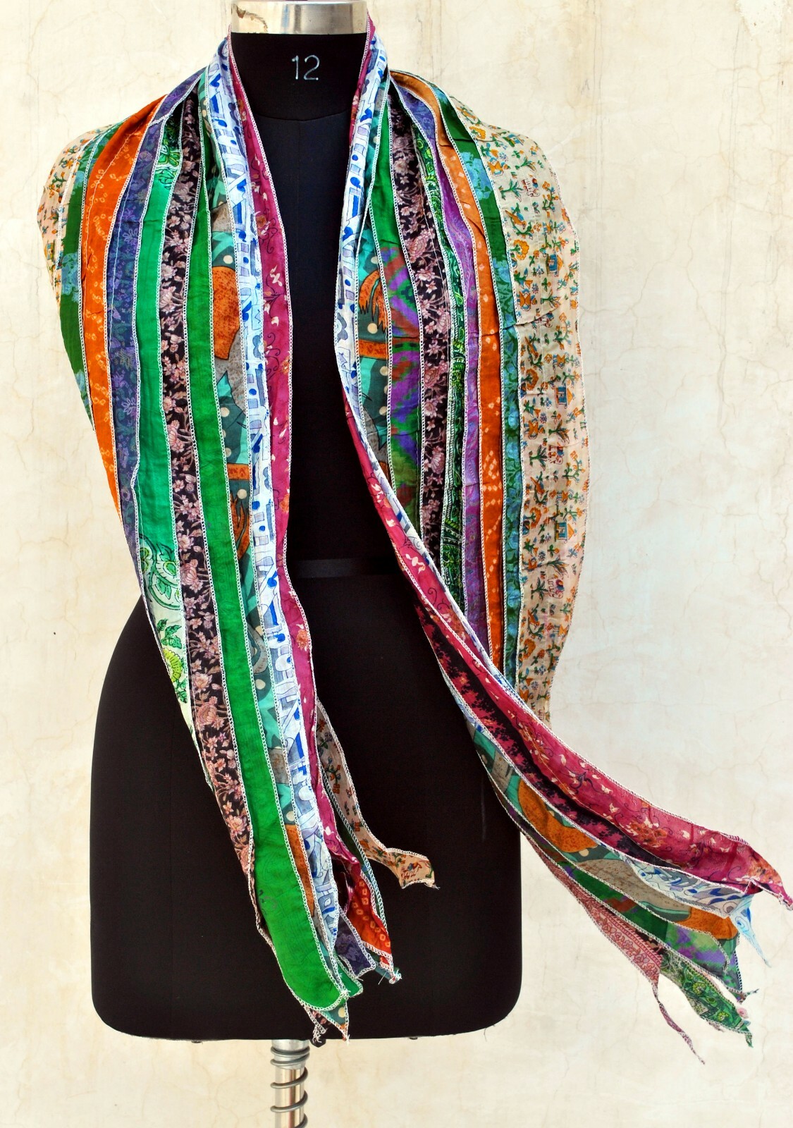 j press silk patchwork scarf