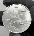 2023 - 1 oz. UFOS OVER DEVILS TOWER - WYOMING BU round .999 Fine Silver IN STOCK