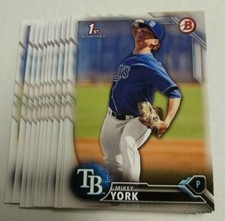 12 2016 Bowman Draft MIKEY YORK card lot TAMPA BAY RAYS Baseball #119