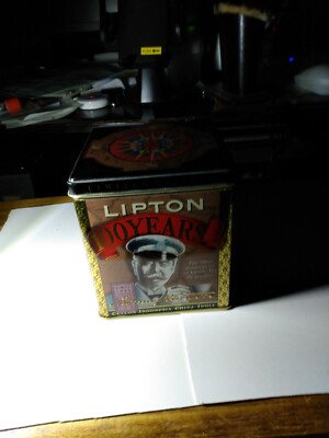 lipton square tin (100th anniversary) empty circa 1990 made in England