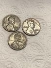 1943 p,d,s lincoln steel pennies, 3 coins,  free shipping