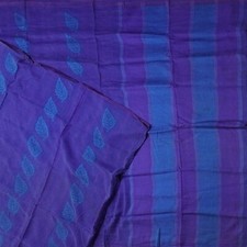 Vintage Blue Sarees 100 Pure Silk Handwoven South Indian Sari 5YD Craft Fabric