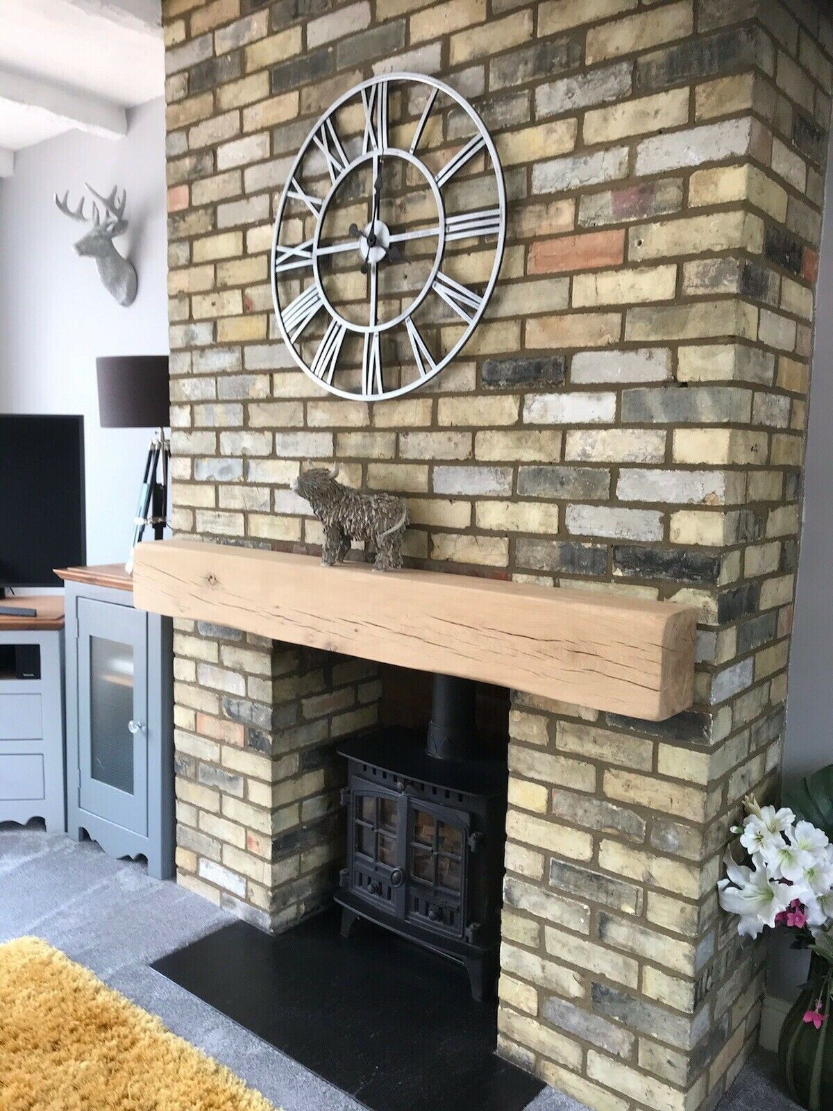 EXTRA LARGE OAK LINTEL LOG BURNER MANTEL BEAM FIREPLACE MANTLE SHELF