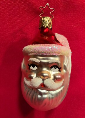 Double-sided Santa Head,Germany,Vintage,Old World Christmas,Retired,Inge-Glas