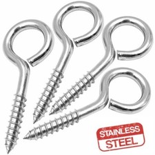A2 STAINLESS STEEL LIGHT & HEAVY DUTY SCREW HOOKS WITH METRIC WOOD THREAD STRONG