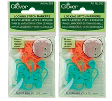 Clover Locking Stitch Markers 20/Pkg LOT OF 2 NEW