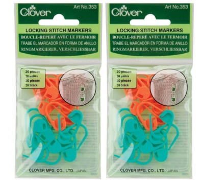 New Clover Locking Stitch Markers 20/Pkg LOT OF 2