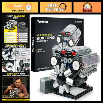 DIY Mini V8 Engine Model Kit - Functional STEM Project for Teens & Adults, 535 P
