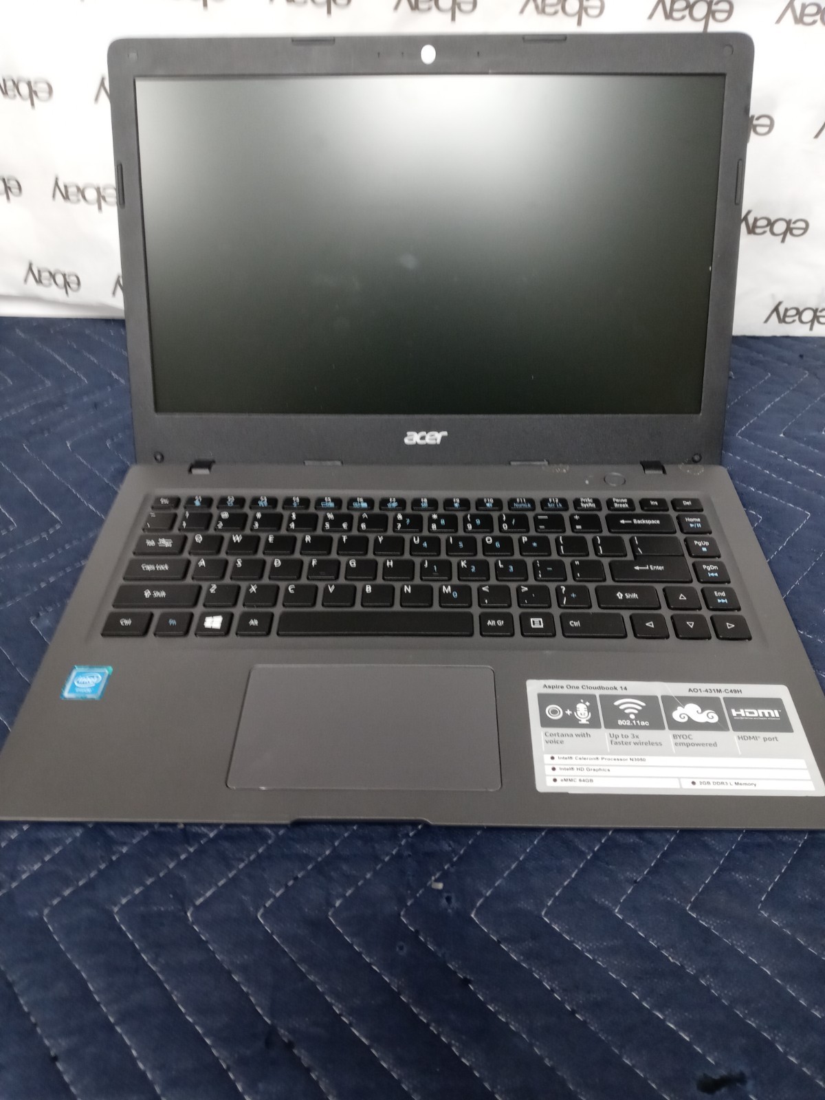 Acer Aspire One Cloudbook 14" AO1-431M-C49H 2GB RAM 64GB Celeron N3050 1.6ghz
