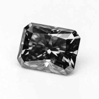 4 CT Fancy Black Color, VVS1 Lab Grown Moss Diamond Premium gemstone 10x8 mm