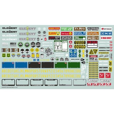 Element RC Enduro Scale Decal Sheet Crawler Rally Trail Aufkleber Set 1/10