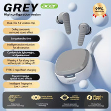 Acer OHR503 Mini Sport Wireless Earbuds - 30H Long-Lasting Battery - Grey