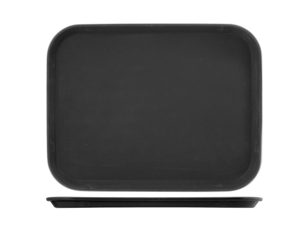 H&H Non-Slip Tray, Black, Rectangular, 40X30Cm