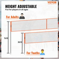 4-Way Volleyball Net Set Adjustable Height Outdoor w/Bag
