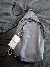 Nike Black Crossbody Sling Bag Adjustable Strap Solid Pattern Men Sports