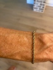 14k Yellow Gold 3mm Rope Chain 7in. Bracelet w/ Barrel Clasp 6g