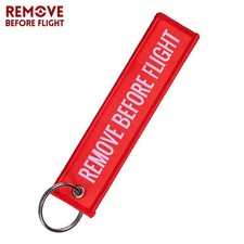 1 PC Remove Before Flight Key Chain Jet Tag Keychain Both Sides Text Embroider