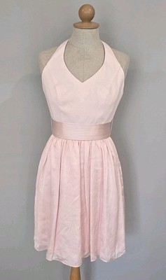 NWT Vera Wang White David's Bridal Pink Petal Halter V-Neck Short Dress Size 0