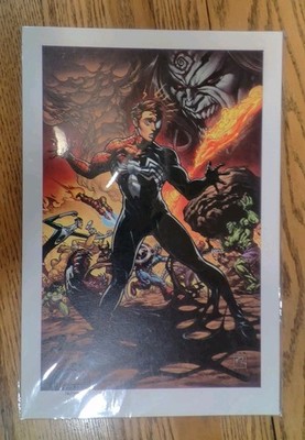 SEALED LE Spider-Man Venom AVENGERS 12x18 Autographed CHAD HARDIN Print (COA)