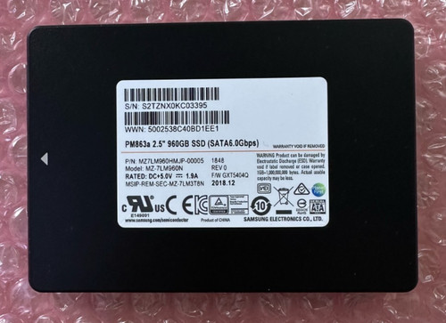 Samsung (M7LM960HMJP-00005) PM863a 960GB SATA 2,5" SSD (MZ-7LM960N) SMART GETESTET