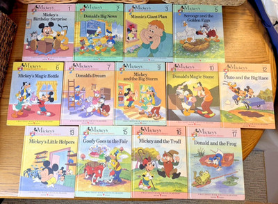 Walt Disney Mickey's Young Readers Library Books 1990 Vintage LOT OF THIRTEEN