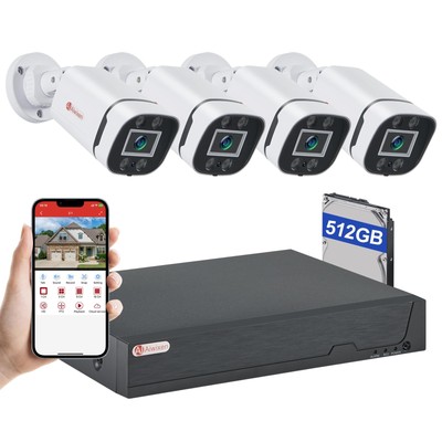 8CH H.265+ 3K Lite Wired CCTV Security Camera System with Human Vehicle Detec...