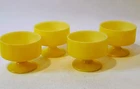 Vtg Set of 4 Federal Milk Glass Sherbet Cups Bowls Yellow MCM