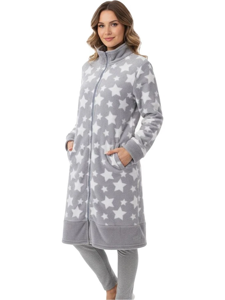 VITERBO BIANCHERIA Vestaglia Donna In Morbido Coral Fleece Invernale Con Cerniera LWW00088