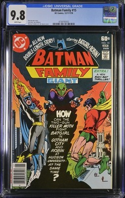 BATMAN FAMILY #15 CGC 9.8 White Pgs Jim Aparo Batgirl Cover 1978