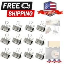 12Pcs Binder Clips 1.6in Binder Paper Clips Reusable Paper Clamps Clips for O...