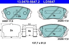 Für HYUNDAI I40 I, I40 I CW, IX35, KONA, SONATA Bremsbeläge (Satz) Vorderseite