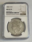 1883 O Morgan Silver Dollar $1 - NGC MS 62 PL