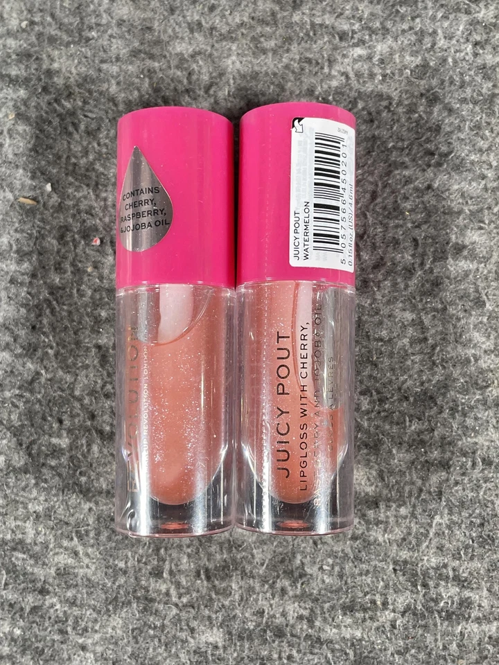 Juicy Pout Lip Gloss Watermelon 0.15 fl oz 4.6ml Lot of 2 Cherry Jojoba Oil - Image 3 of 4