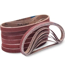 42 Pcs 3/8 x 13 Inch Sanding Belts,3/8x13 Sanding Belts Sandpaper for Air Bel...