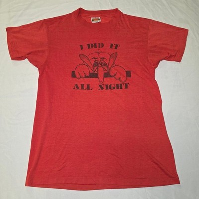 Vintage 80s East Carolina ECU I Did It All Night Ambassadors Dance-a-Thon shirt