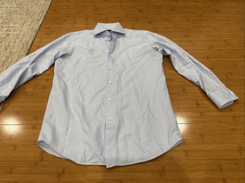 Hugo Boss Light Blue Dress Shirt Size 40 Cotonificio Albini Regular Fit