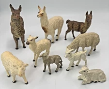 Vtg Hausser Elastolin  Composite Llama Sheep Lamb Lot  1930's No Damage (bin A)