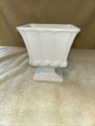 Vintage Milk Glass 5.75” Pedestal Base Urn Planter Twisted Ribbon Border — photo 1
