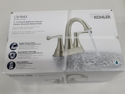 #ad Kohler Lilyfield 4quot; Centerset Bathroom Sink Faucet Vibrant Brushed Nickel $55.88