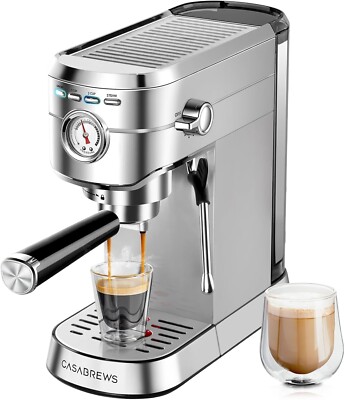 CASABREWS CM5418 Espresso Machine 20 Bar, Compact Espresso Maker w/ Steam 34oz