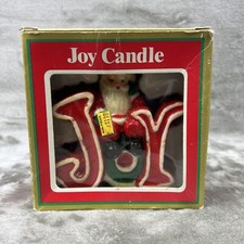 Vintage Christmas Joy Santa Candle in Box 4x5โ Electro-Plastics 1988 Made In USA