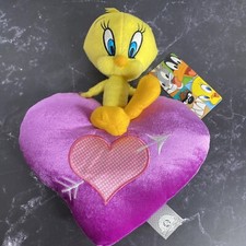 Looney Tunes Tweety Bird Plush Stuffed Animal Toy Heart Pillow Valentines Love