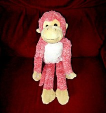 Dan Dee MONKEY Red Orange Tan 20" Plush Tan White Tummy w/Hearts Hands Fasten