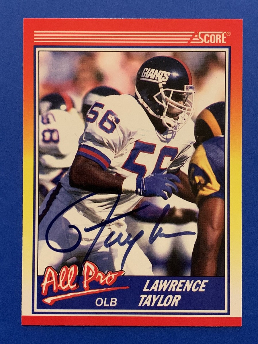 LAWRENCE TAYLOR HOF Signed 1990 Score #571 NY Giants NC Tar Heels