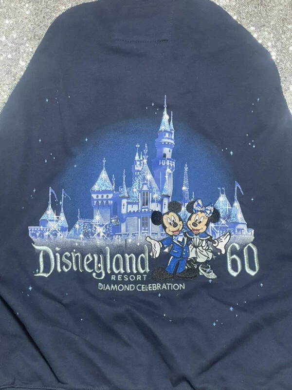 Chaqueta Letterman a Presión Con Capucha Lentejuelas Disneyland 60 para Mujer XL LEER Foto 4 de 4
