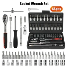 1/4" Metric Socket Wrench Tool Set Torx Ratchet Driver Screwdriver Bit 46PCS USA