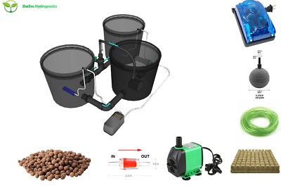 Recirculating Deep Water Culture RDWC Hydroponic System,5 Gallon [Set of 2]