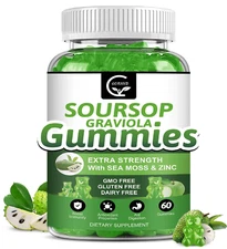 Organic Soursop Graviola Gummies - 2200Mg Extra Strength Soursop Leaves Extract.